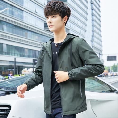 Mens Jackets and Coats Autumn Winter Long Sleeve Armygreen Gray Black Clothes