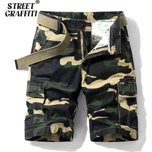 Mens 100% Cotton Military Cargo Shorts 2021 New Spring Summer Men Casual Male Loose Breeches Bermuda Multi-Pocket Short Pants