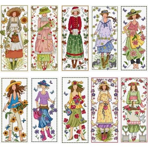 2021 New Handwork Needlework Cross Stitch Kits 11CT Stamped Embroidery Kits DIY Girl Printed Home Decor for Wall