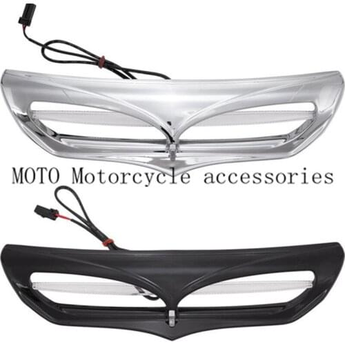 Chrome Motorcycle LED Lighted Fairing Intake Trim Vent Accent Case for Harley Touring Electra Street Glide 2014-2017 15 16