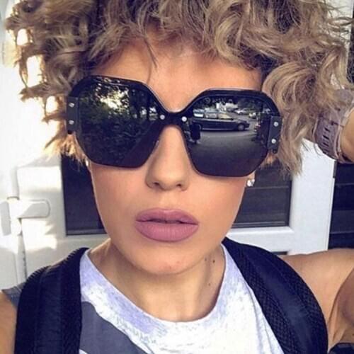 Classic Vintage Sunglasses Women Square Luxury Brand Designer Half Frame Sun Glasses Female UV400 Eyewears