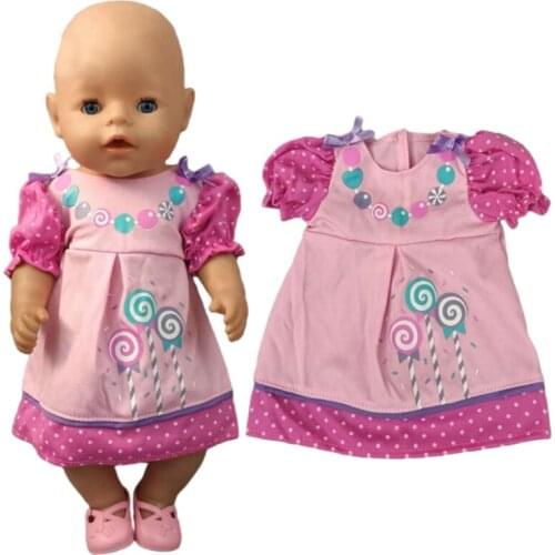 17 Inch Baby Doll Clothes 43 Cm Cartoon Bear 18 Inch American OG girl Doll Outfits
