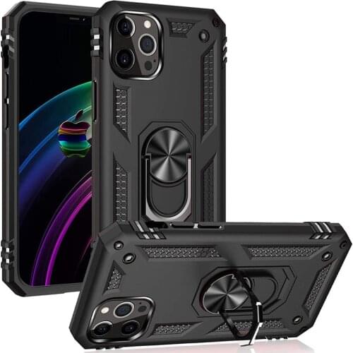 Shockproof Military Grade Armor Phone Case For iPhone 12 11 Pro Max 12mini X XS Max XR 6 7 8 Plus Car Magnetic Finger Ring Cover