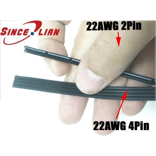 5M 10M Ultra-soft Test Signal Koper Wire 22AWG Silicone Wire 2P 4P Multi-core Cable 0.3mm2 High Temperature Parallel Line