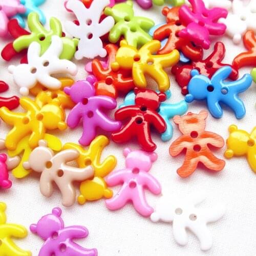 50/200pcs Mix Color Baby Bear Plastic Button DIY sewing appliques crafts notion 2 Holes Sewing Craft 16mm