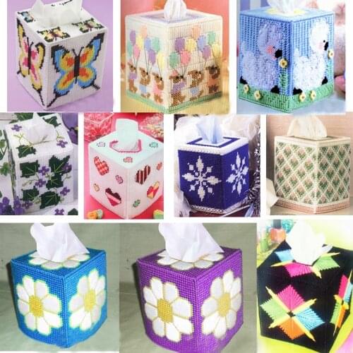 Embroidery storage bag DIY 3D cross-stitch,storage box,Square tissue box,chinese cross stitch ,Has been cut