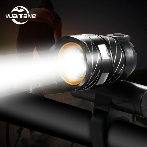 Super High Power T6 Bike Headlight USB Rechargeable Bicycle Light Zoom Adjustable Bike Front Lamp Built in 3000mAh Battery