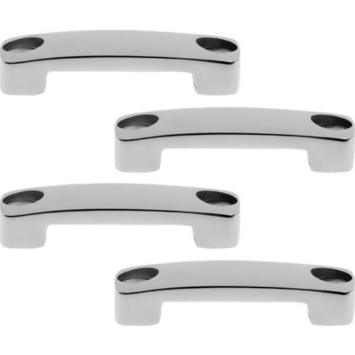 Pack 4 Premium Silver 316 Stainless Steel Boat Deck Fitting Rope Connection Strap Loop 48mm