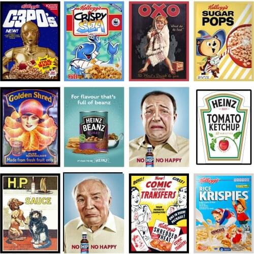 Food Packaging Metal Tin Sign Vintage Retro Shabby Chic Pub Bar Decoration Tin Sign Shabby Chic Home Decor Plaque Wall Art Man