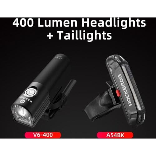 ROCKBROS Bike Light Headlight Tail Light Bike Handlebar Lamp MTB Road Cycling Safe Riding Lamp luz bici USB Bicycle Flashlight