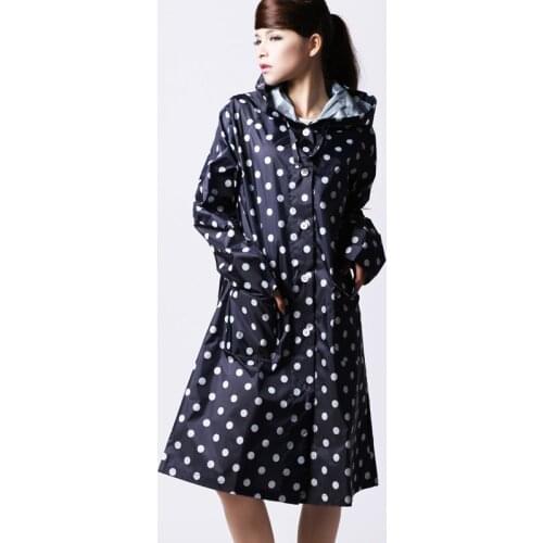 New Fashion Polka Dots Adult Men And Women Japan And South Korea Sunscreen Windbreaker Raincoat Outdoor Long Windproof Coat Ponc