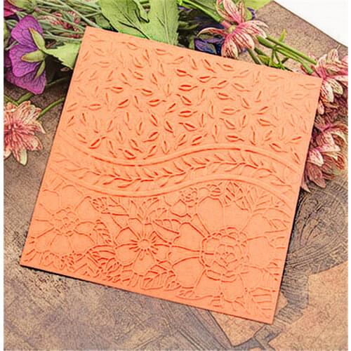 15x15cm flowerbeds Embossing folders Plastic bump Scrapbooking DIY Template Fondant indentation Cake Photo Album Card Make