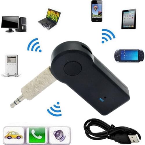 2 in 1 Wireless Bluetooth Music Audio 5.0 Receiver 3.5mm Streaming Auto A2DP Headphone AUX Adapter Connector Mic Handfree Car PC