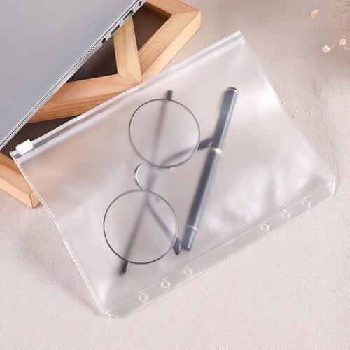 20PCS A6 Size Waterproof Transparent PVC Document File Binder Loose Leaf Pockets Folders Bags for Home School Office