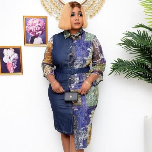 2021 Vetement Femme Dashiki Print Africa Dress Clothes Dashiki Ankara Dresses Ladies Summer Autumn African Dresses For Women