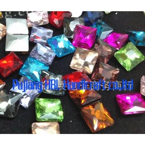 30pcs 12mm Shiny Crystal Rivolis Square Shape Lucky Fancy Stones Sharp Back Rhinestone Jewelry Strass Beads Strass Hotfix