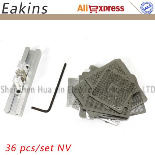 36pcs/set Laptop Nvidia Chip BGA Stencil BGA Reball Kit Directly Heating Stencils+BGA Reballing Station BGA Reball Kit