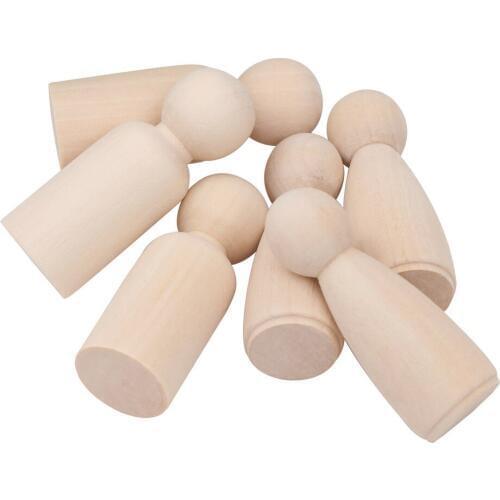 40 Pieces Natural Blank DIY Wood People Peg Dolls Wedding Cake Topper Craft