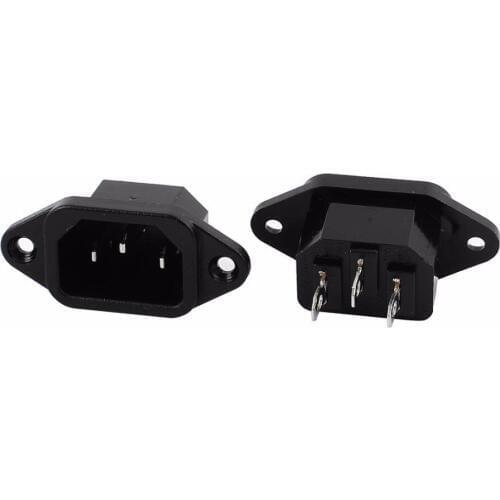 5PCS AC 250V 10A IEC 320 C14 Male Screw Mounted Inlet Power Socket