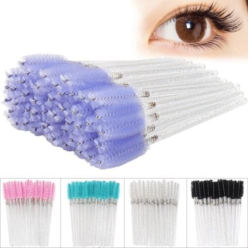 50pcs/pack Disposable Eyelash Brushes Eyelashes Extension Tools Eyebrow Brush Mascara Wands Applicator Spoolers Eye Lashes