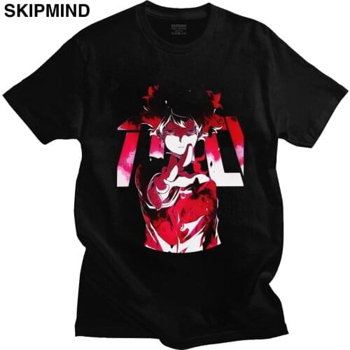 Anime Manga Mob Psycho 100 T-Shirt for Men Soft Cotton Tshirt Short Sleeves Teruki Hanazawa Tee Shirt Fitted Clothing Gift Merch