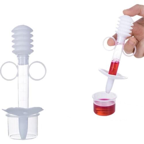 White Baby Kids Needle Type Feeder Newborn Infant Syringe Medicine Feeder With Scale Measuring Cup Baby Pacifier Feeding Utensil