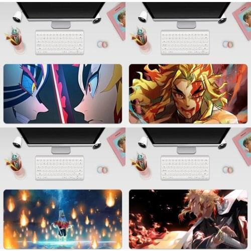 Akaza Kyojuro Rengoku Large Keyboard Cover Non-Slip Rubber Base Computer Carpet Desk Mat PC Game Mouse Pad