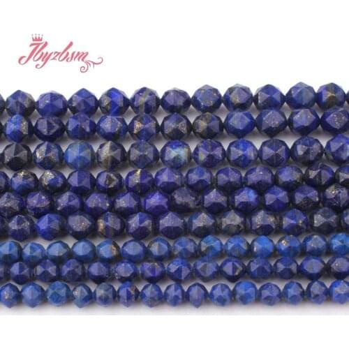 5,6,8mm Faceted Blue Lapis Lazuli Beads Natural Stone Beads For DIY Necklace Bracelet Eaarings Jewelry Making 15" Free Shipping