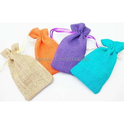 100pcs/lot CBRL jute bags, jute pouch, linen pouch for ornament/headset,Various colors,size customized,wholesale
