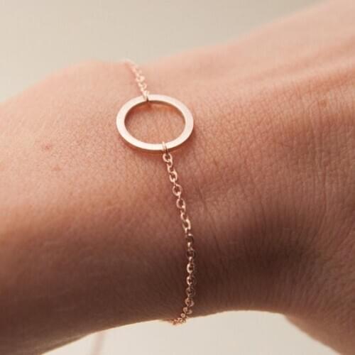 Geometric hollow Simple Dainty Open Circle Bracelets Outline Eternity Karma Circle Round Bracelets Ladies Wedding Blessing