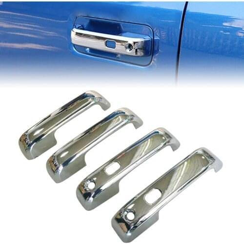 Chrome Car Door Handle Protection Covers Trim For 2015 2016 2017 2018 2019 Ford F-150 F150 4DR w/ Smart Keyhole