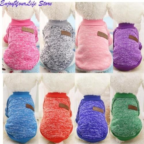 Classic Winter Dog Clothes Puppy Outfit Pet Cat Jacket Coat Soft Warm Sweater Clothing For Small Dogs Chihuahua
