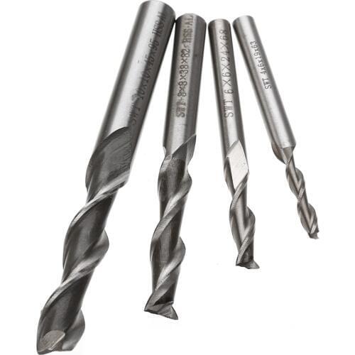 1pc Extra Long 2 Flute HSS AL End Mill CNC Milling Cutter Bit 4/6/8/10mm For Woodworking Tools