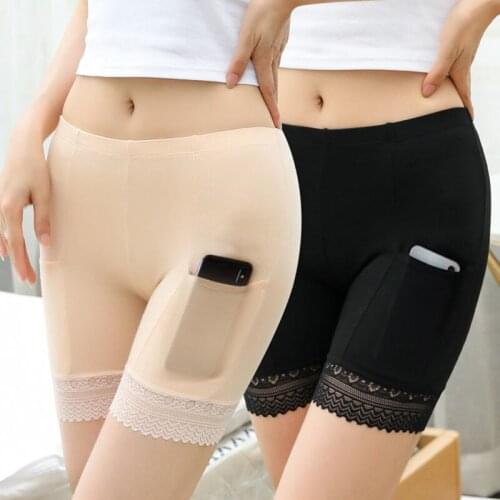 Safety pants anti-empty with pockets womens plus size safety pants modal thin breathable thin leggings safety pants