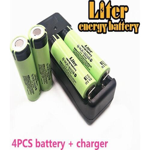 Liter energy battery NOR18650B Battery 3.7V 3400mah Rechargeable Li-ion Battery + Travel Charger Can be used to LED Flashlight