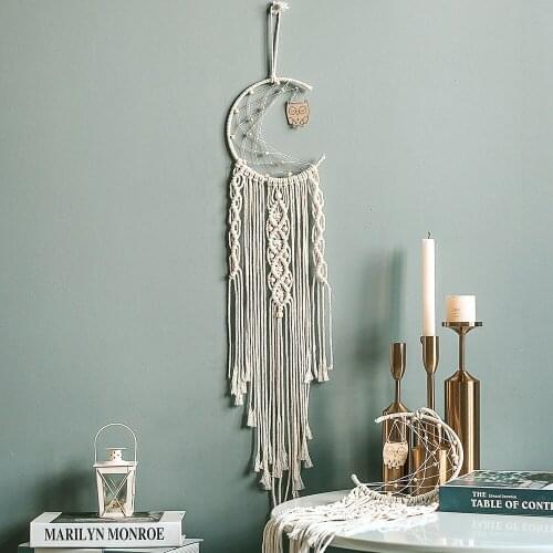 Dream Catcher Macrame Wall Hanging Handmade Crochet Dreamcatcher Home Decorative Interior Wall Decor Bohe Rope Art Decoration