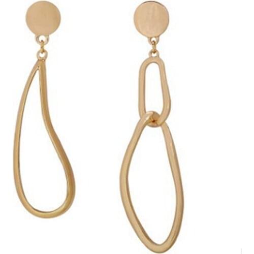 Fashion simplicity, asymmetry, earrings, geometric temperament, long ear accessories, girls' street, fashionable ear studs