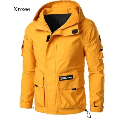 Men Mulit-Pocket Jackets Hoody Bomber Jacket Cargo Bomber Designer Steetwear Autumn Hip Hop Windbreaker Korean Fashion Coats