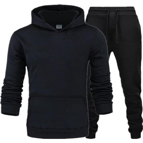 Winter hoodies suits men fashion Fleece red hoodie black Brand pants Casual Jogger suit tracksuit sweatshirt woman pullover
