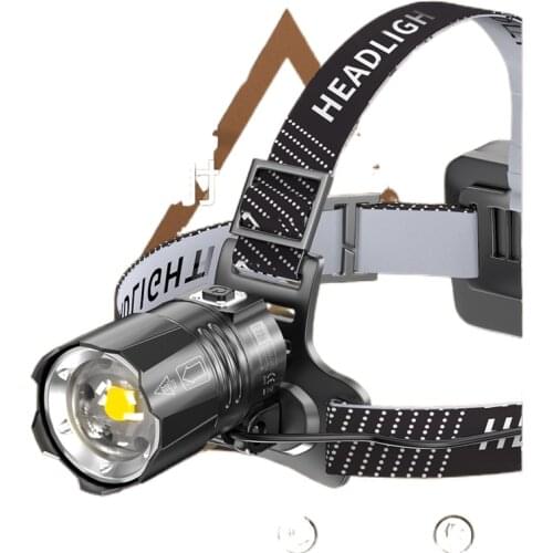 The head-mounted headlight glare bright fishing p100 charging power zoom three lithium p90 18650