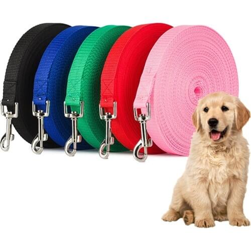 1.5m 1.8m 3.0m 4.5m 6.0m Solid Dog Leash For Large Dogs Pet Puppy Walking Training Lead Rope Big Dog Nylon Rope Long Leashes