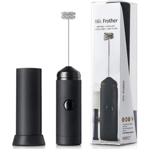 New Handheld Stainless Steel Egg Beater Coffee Milk Frother Milk Foamer Electric Mixer Battery Operated Kitchen Tools