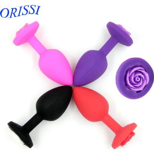 ORISSI Colorful Roses Silicone Anal Plugs Erotic Anal Sex Toys Butt Plug for Couples Anus Massager Sex products Adult Sex Game