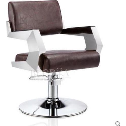 0077Hair salon personalized hair chair. Adjustable chair. Stainless steel handrail.. 5222