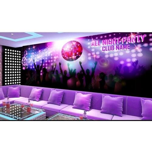 Custom photo wallpaper for walls 3 d murals Beautiful Colorful music carnival dance bar KTV background wall papers home decor
