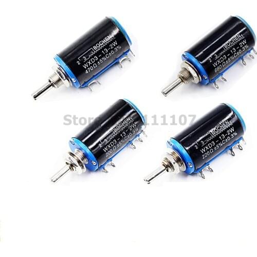 WXD3-13-2W 47K ohm 47KR WXD3-13 2W Rotary side Rotary Multiturn Wirewound Potentiometer