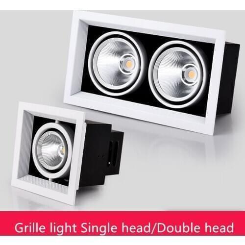Rotatable LED COB Recessed Downlight Square 7W 12W Single/Double head 220V 230V LED Ceiling Spot Light for Indoor lighting
