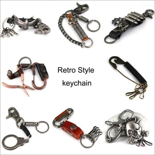 Retro Style Pants Buckle Keychain Classic Key Chain Ring Keyring Keyfob Key Fob Holder Solid Durable Generous Accessories