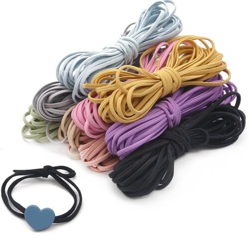 New Colorful 3.5mm 5M/lot High Elastic Flat Rubber Band Elastic Cord Thread for Jewelry Making DIY Bracelet Sewing Accessories