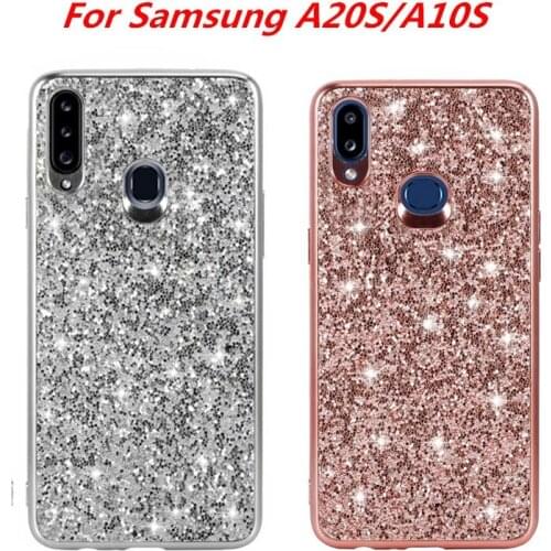 KQJYS Luxury Crystal Glitter Back Cover for Samsung A20S Flash Case Back Cover Fashion flash Diamond Back Cover for Samsung A10S